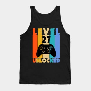 Level 27 Unlocked Funny Video Gamer Birthday Novelty T-Shirt Tank Top
